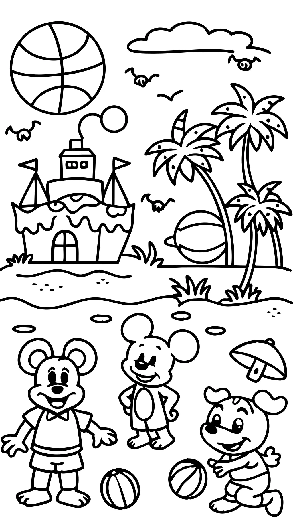 disney summer coloring pages